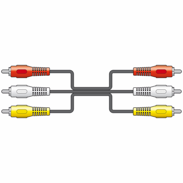 AV:link kabel 3x RCA samec - 3x RCA samec, 3m