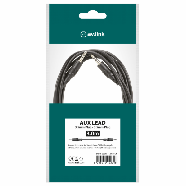 AV:link kabel 1x Jack 3.5mm stereo samec - 1x Jack 3.5mm ...