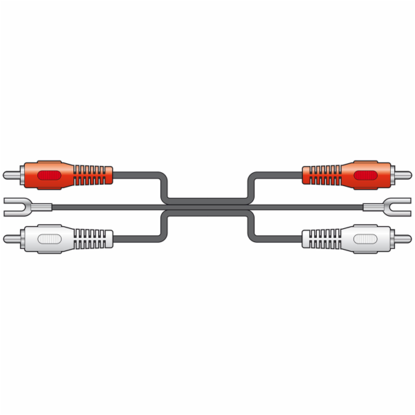 AV:link kabel RCA 2x samec - 2x samec, s uzemňovacím vodi...