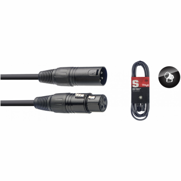Stagg SDX3, DMX kabel 3-pin XLR/XLR, 3m