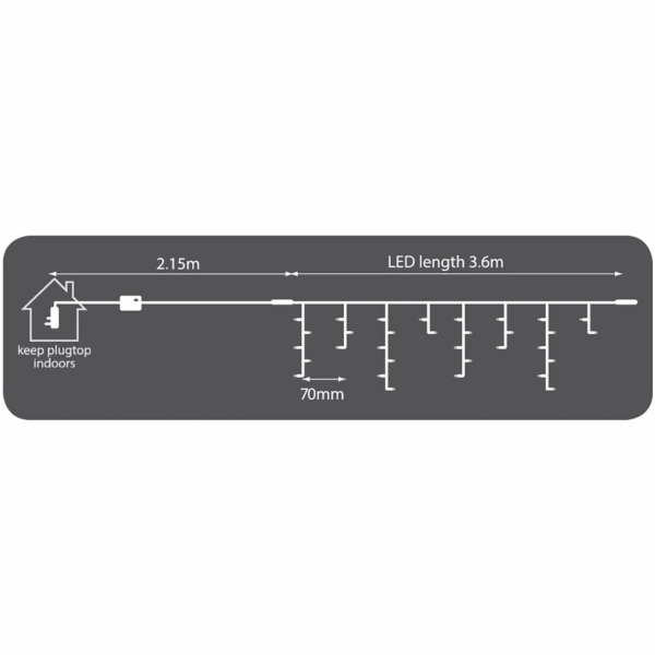 Lyyt 180ILCON-CW venkovní světelný řetěz, 180x LED