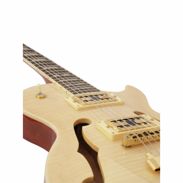 Dimavery LP-600, semiakustická kytara, přírodní