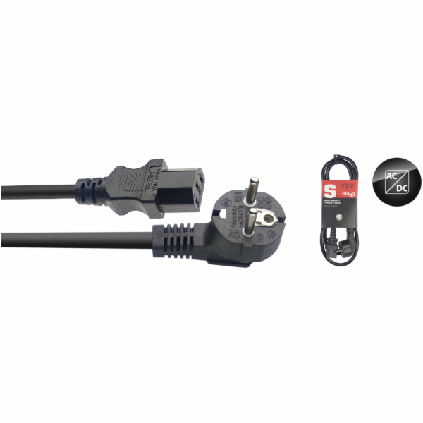 Stagg SPW1,5IECFPEU15, napájecí kabel Schuko – IEC, 1,5m