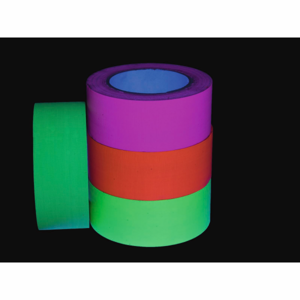 Gaffa páska 50mm x 25m neonově žlutá, UV aktivní