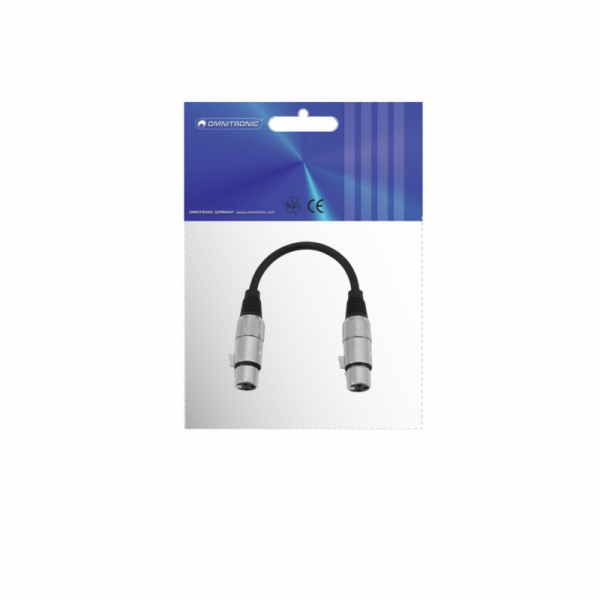 Omnitronic propojovací kabel XLR samice / XLR samice, 0,2 m