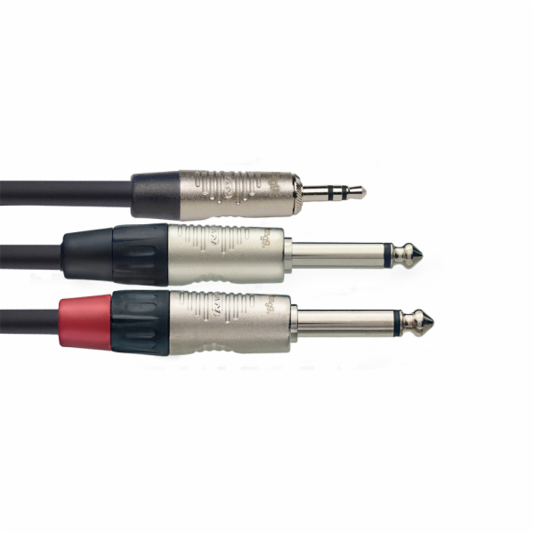 Stagg NYC3/MPS2PR, kabel 2x JACK mono/1x mini JACK stereo...