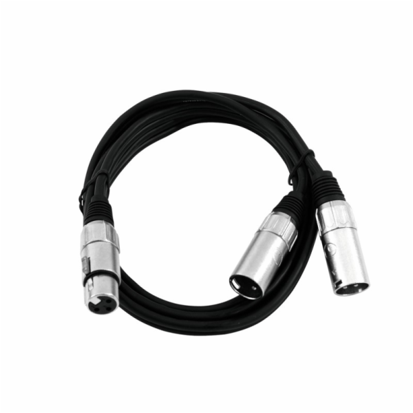 Kabel adaptér XLR samice / 2x XLR samec, délka 0,50 m, černý