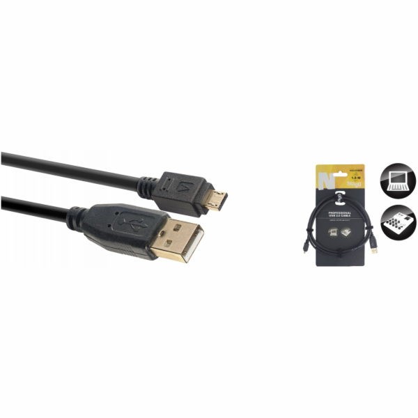 Stagg NCC1,5UAUCA, kabel USB 2.0 USB/mikro USB, 1,5m