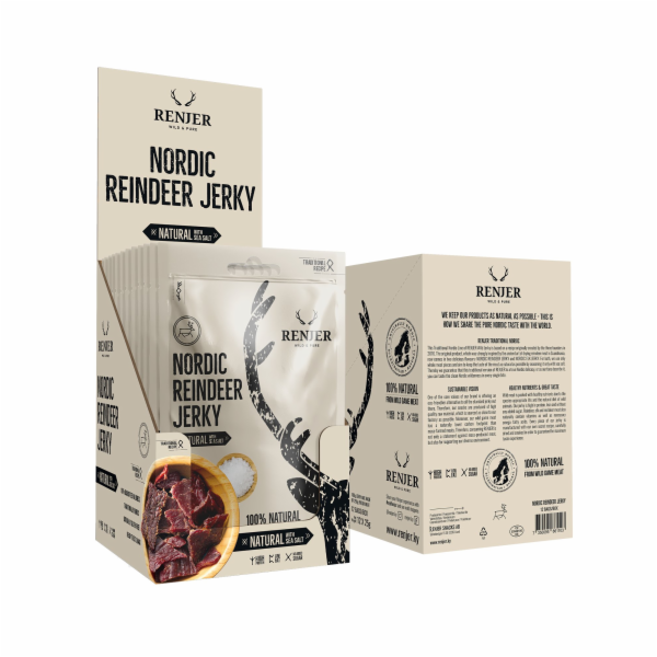 RENJER Traditional Nordic Reindeer (Sobi´) Jerky Sea Salt...