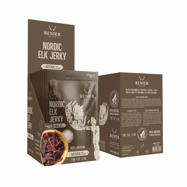 RENJER Traditional Nordic Elk (Losi´) Jerky Sea Salt 375g...