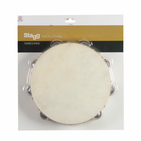 Stagg STA-1210, dvouřadá tamburína s blánou, 10"