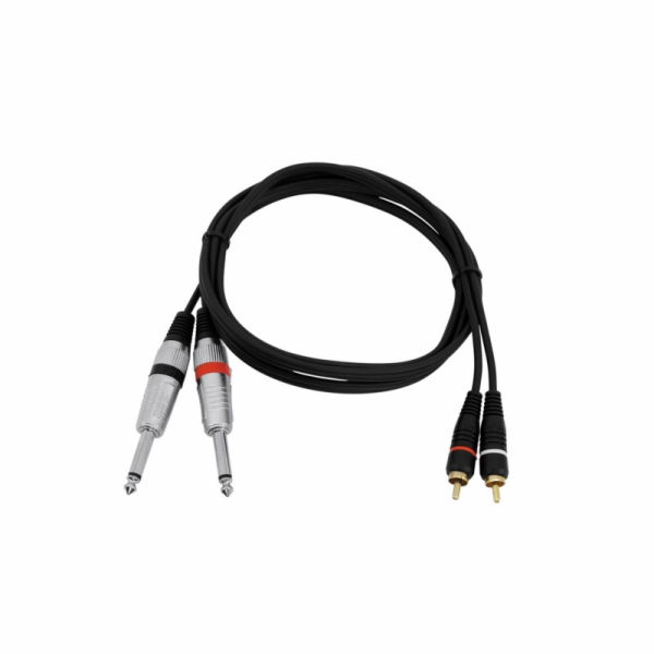 Kabel KC2-15 2x Jack 6,3 mono - 2x RCA, 1,5 m