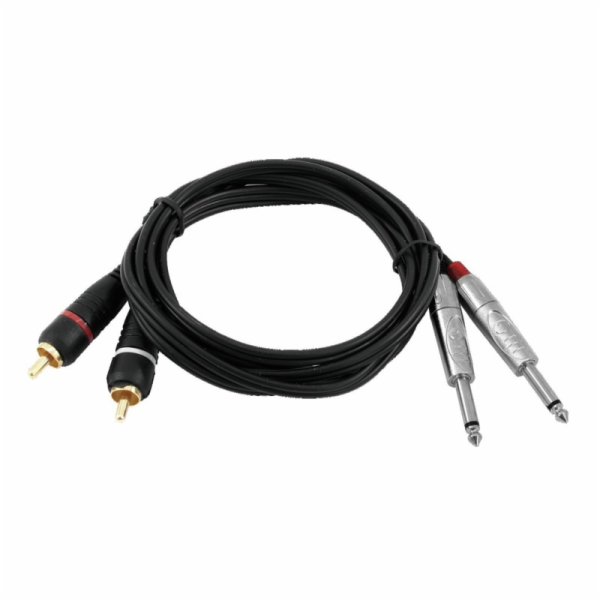 OMNITRONIC Adaptační kabel 2xJack/2xRCA 6m bk