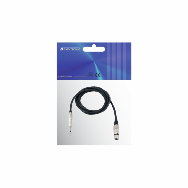 OMNITRONIC Adaptérový kabel XLR(F)/Jack stereo 0,9m