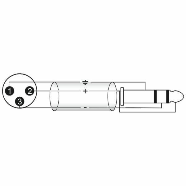 Kabel XK-20 XLR samec - Jack 6,3 stereo, 2 m