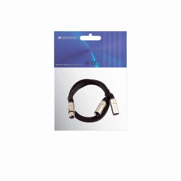 OMNITRONIC adaptérový kabel XLR(F)/2xXLR(M) 1,5m bk