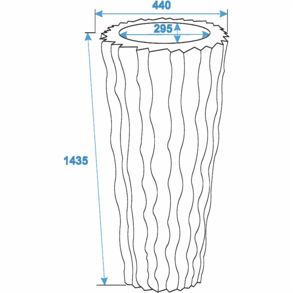 Lamella designový květináč 140cm, bílý
