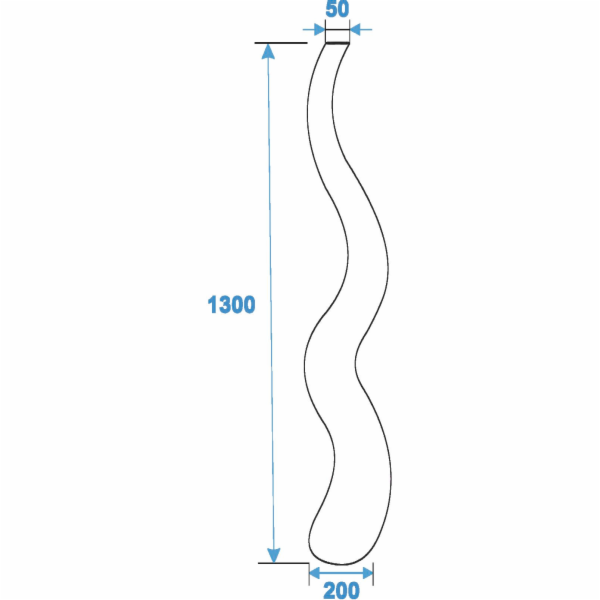 Wave designový květináč 125cm, bílý