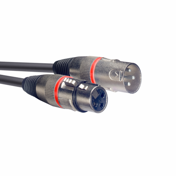 Stagg SMC1 RD, mikrofonní kabel XLR/XLR, 1m, červené kroužky