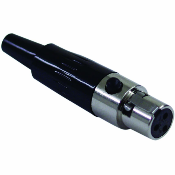 Mini XLR zásuvka, černá, 3 pólová