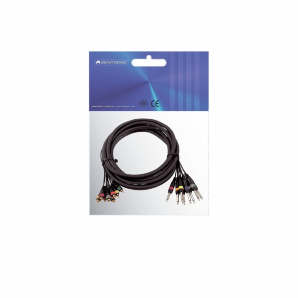 Snake kabel 8x Cinch - 8x Jack 6,3 mono, 15 m
