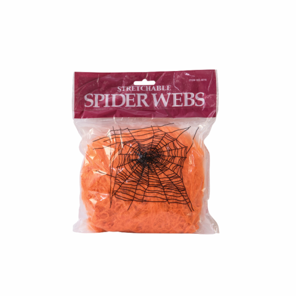 Halloween pavučina oranžová, 20g, UV aktivní