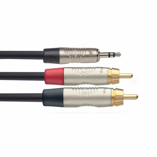 Stagg NYC10/MPS2CMR, kabel 2x RCA/mini JACK, 10m