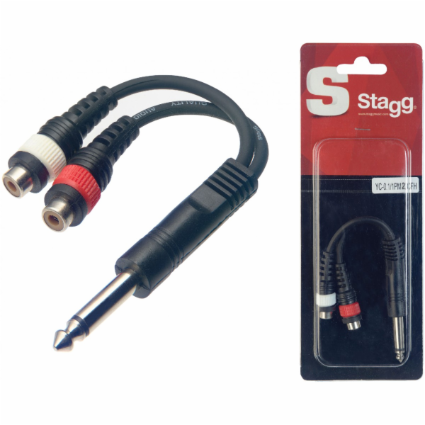 Stagg YC-0,1/1PM2CFH, redukce Jack 6,3 mm mono samec – 2x...