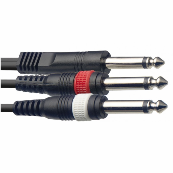 Stagg SYC3/P2P E, kabel Jack 6,3 mm mono samec – 2x Jack ...
