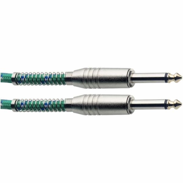 Stagg SGC6VT GR, nástrojový kabel Jack/Jack, 6 m, zelený