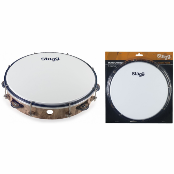 Stagg TAB-110P/WD, laditelná tamburína s blánou, 10"