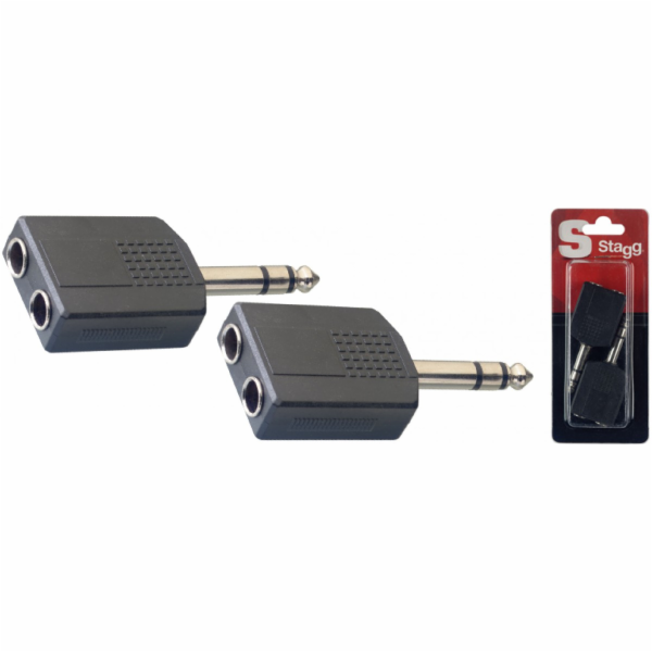 Stagg AC-PMS2PFH adaptér, 2 x jack samice na 1 x jack sam...