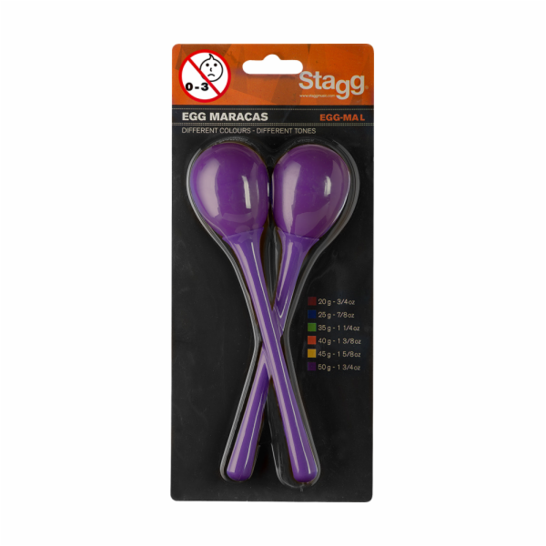 Stagg EGG-MA L/PP, pár vajíček, dlouhá rukojeť, purpurové