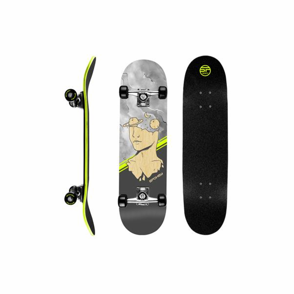 Spokey SKALLE PRO Skateboard 78,7 x 20 cm, ABEC7, šedý
