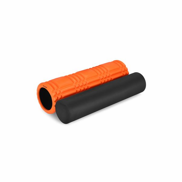 Spokey MIX ROLL Masážní fitness válec 2v1, oranžovo-černý