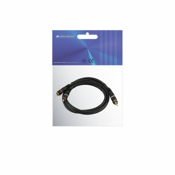 Omnitronic Stereo audio kabel s RCA konektory 2x2 1,5m
