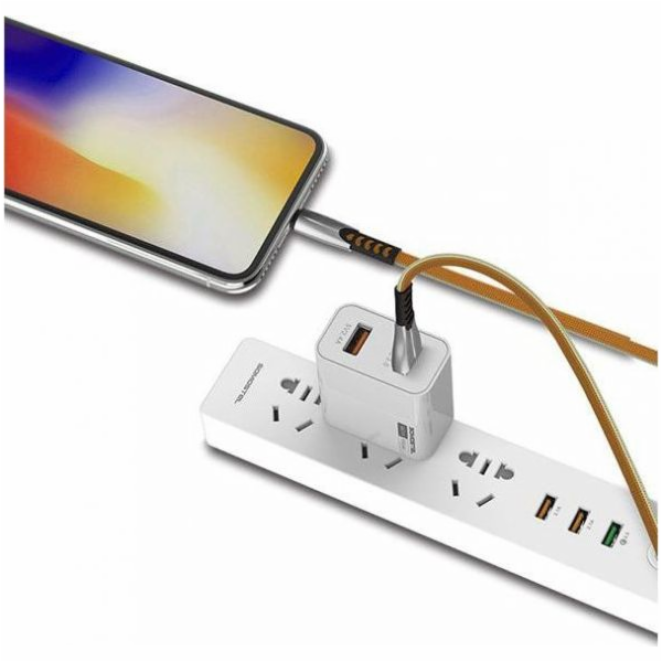 CABLE TYP-C 2.4A GOLD FLAT 2400mAh QUICK CHARGER QC 3.0 1...