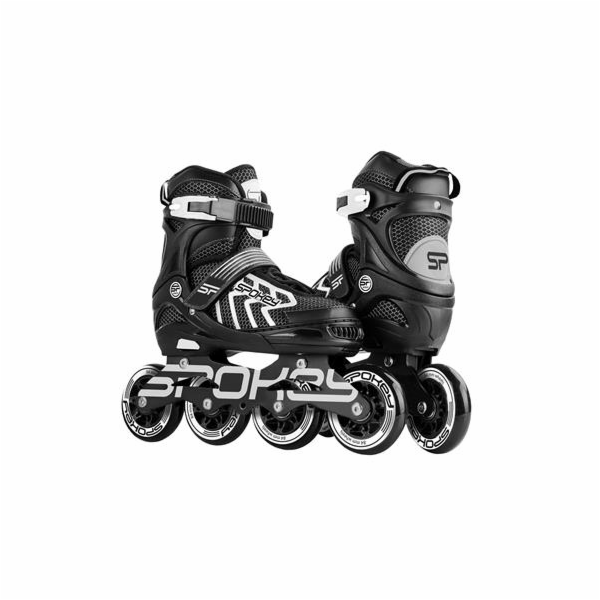 Spokey KHAN Kolečkové brusle, černo-bílé, ABEC7 Carbon, v...