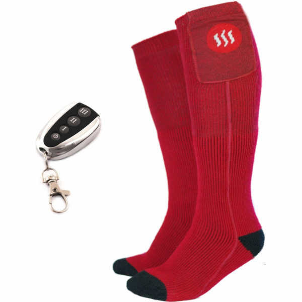GLOVII Socks, Vyhrievané ponožky, L, červené