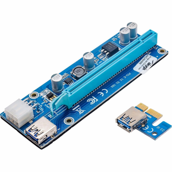 Akyga Riser PCI-E 1x - 16x AK-CA-64 USB 3.0 6-pin SATA 00...
