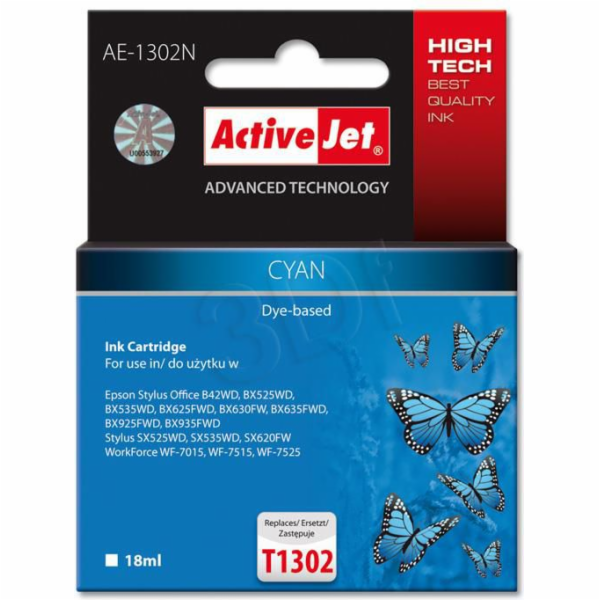 ActiveJet inkoust Epson T1302 Cyan  new, 18 ml     AE-1302N