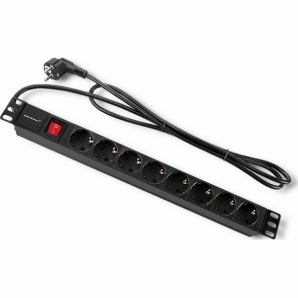 QOLTEC 54469 Power strip for RACK 1U 16A 8xSCHUKO 2m