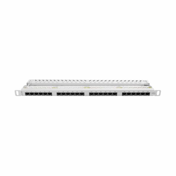 LANBERG PATCH PANEL 24 PORT 0.5U CAT.6 UTP GRAY