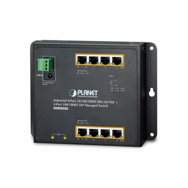 Planet WGS-5225-8P2S plochý L3 switch, 8x1Gb, 2x2.5Gb SFP...