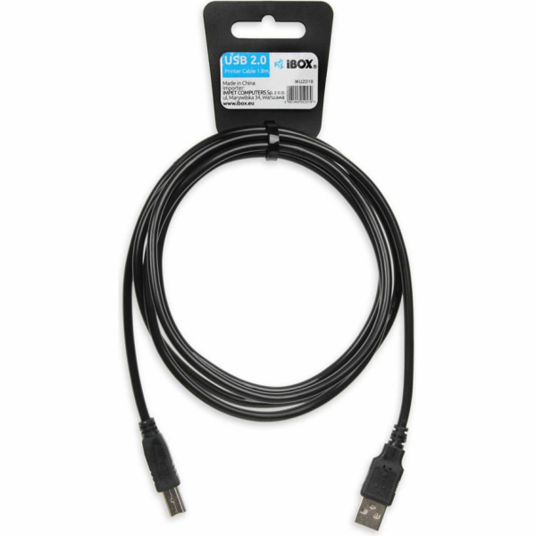 iBox IKU2D USB kabel 1,8 m USB 2.0 USB A USB B Černá