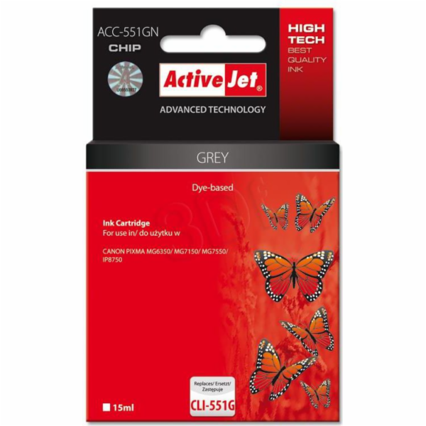 Activejet ACC-551GN ink for Canon printer; Canon CLI-551G...