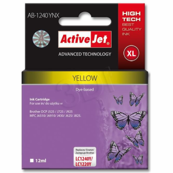 Activejet AB-1240YNX ink (replacement for Brother LC1220B...