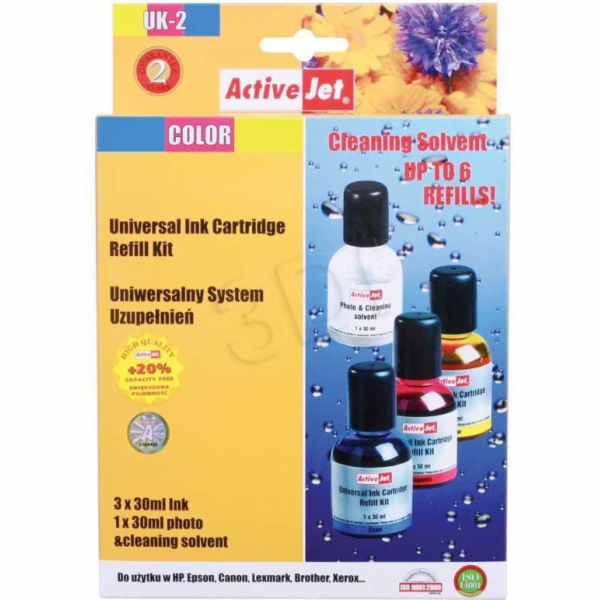 Sada inkoustů Activejet UK-2 (3 x 30 ml; barva)
