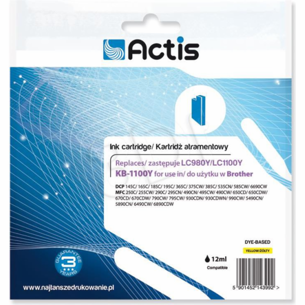 Actis KB-1100Y ink for Brother printer; Brother LC1100Y/L...