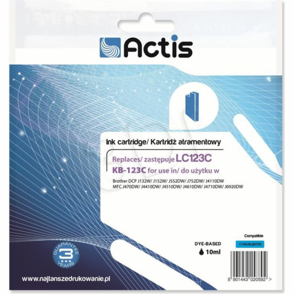 Actis KB-123C ink for Brother printer; Brother LC123C/LC1...